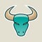 Persian Green Strong Bull Icon Vector Illustration