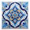 Persian Handmade Tile: Blue And Orange Floral Ceramic Wall Sculpture