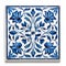 Persian Handmade Tile With Blue And White Floral Design