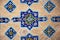 Persian Islamic tile working details of Blue Mosque, Tabriz, Iran