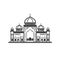 Persian Temple Icon, Asia Palace Isolated, Ancient Mosque Silhouette, Historical Persian Castle Minimal