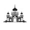 Persian Temple Icon, Asia Palace Isolated, Ancient Mosque Silhouette, Historical Persian Castle Minimal