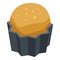 Persimmon cupcake icon, isometric style