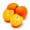 Persimon or sharon fruit isolated on a white background.