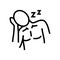 persistent fatigue disease symptom line icon vector illustration