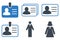 Person Account Card Flat Glyph Icons