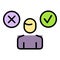 Person ambiguity icon vector flat