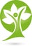 Person as a tree, naturopath and nature logo