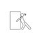 the person assiduously pushes the box icon. Element of man carries a box illustration. Premium quality graphic design icon. Signs