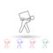 Person on the back carries a box multi color icon. Simple thin line, outline vector of carrying and picking a box icons for ui and