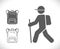 Person backpack walking icon