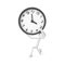 Person bearing a clock with work hard concept. 3D rendering