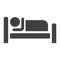 Person in bed and Hotel solid icon