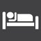 Person in bed and Hotel solid icon