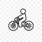 Person Biking vector linear icon isolated on transparent background, Person Biking transparency concept can be used for web and mo