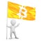 Person with bitcoin flag