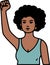 person black woman clenched fist raised