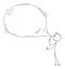 Person Blowing Big Soap Bubble, Vector Cartoon Stick Figure Illustration