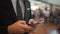 Person in business suit texting on smartphone, gadgets, modern technologies