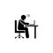 Person, businessman, sit down, angry icon. Element of negative character traits icon. Premium quality graphic design icon. Signs