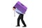 Person carrying a safe box on his back