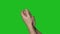 Person clap hands, caucasian man applause. Isolated green background chroma key.