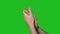 Person clap hands, caucasian man applause. Isolated green background chroma key.