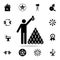 a person collects money bags icon. Detailed set of communism and socialism icons. Premium graphic design. One of the collection