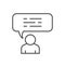 Person comment line outline icon