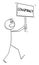 Person on Demonstration Fighting for Conspiracy, Vector Cartoon Stick Figure Illustration