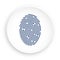 Person digital fingerprint icon in neomorphism style on white background for mobile identification applications. Biometric