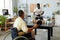 Person With Disability Playing Table Tennis in Office