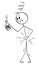 Person Feels Sick After Drinking Poison, Stomach and Head Pain, Vector Cartoon Stick Figure Illustration