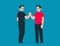 Person friendly handshake. Vector illustration concept