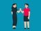 Person friendly handshake. Vector illustration concept
