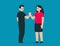 Person friendly handshake. Vector illustration concept