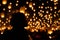 person gazing at illuminated lanterns at a night festival