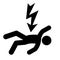 Person getting electric shock vector icon