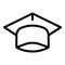 Person graduation hat icon, outline style