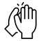 Person handclap icon outline vector. Hand clap support
