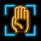 Person Handprint Scan neon glow icon illustration