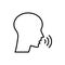 Person, head talking icon. Voice, speak, talk control vector illustration.