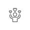 Person and hearts outline icon