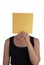 Person Hides Behind a Yellow Square