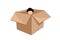 The person hiding in a box isolated on a white vector illustration