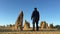 Person hiking in the Pinnacle desert