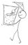 Person Holding Big Alcoholic Drink Glass with Cocktail, Vector Cartoon Stick Figure Illustration