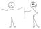 Person Holding Body or Back of Another Person , Vector Cartoon Stick Figure Illustration