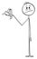 Person Holding Broken Hammer, Low Quality Tool, Vector Cartoon Stick Figure Illustration