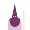 Person with a hood with conical tip, called in Spanish `capirote`. Holy Week. Spanish culture. Vector illustration, flat design